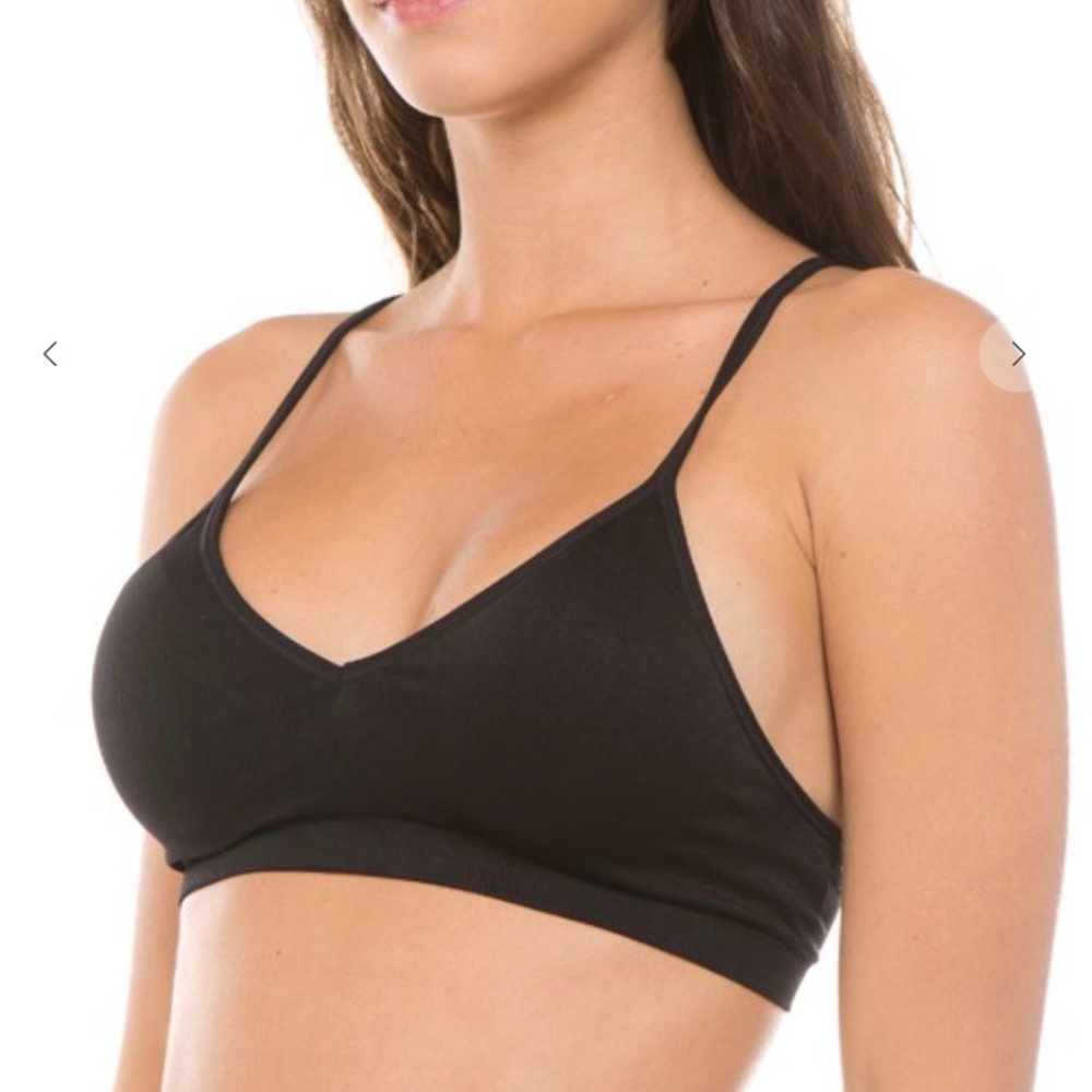 Anemone Seamless V-Neck Bralette ONE SIZE Adjustable Straps Removable Cups NEW - Picture 3 of 4